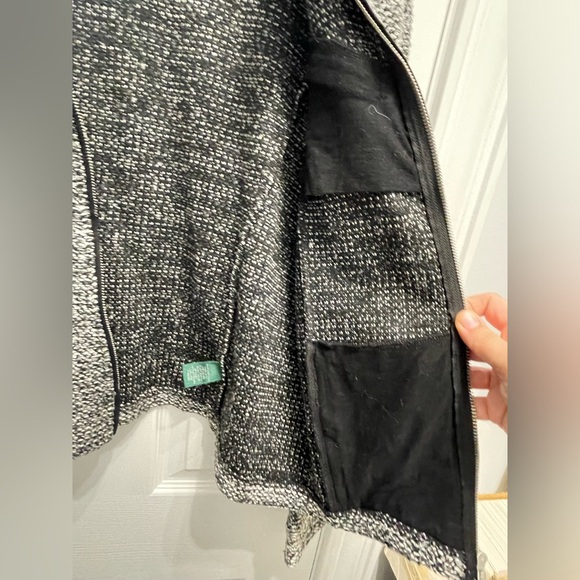 Lauren Ralph Lauren Full Zip Women’s Jacket Tweed Moto Zip Pocket Large Gray - Picture 15 of 16